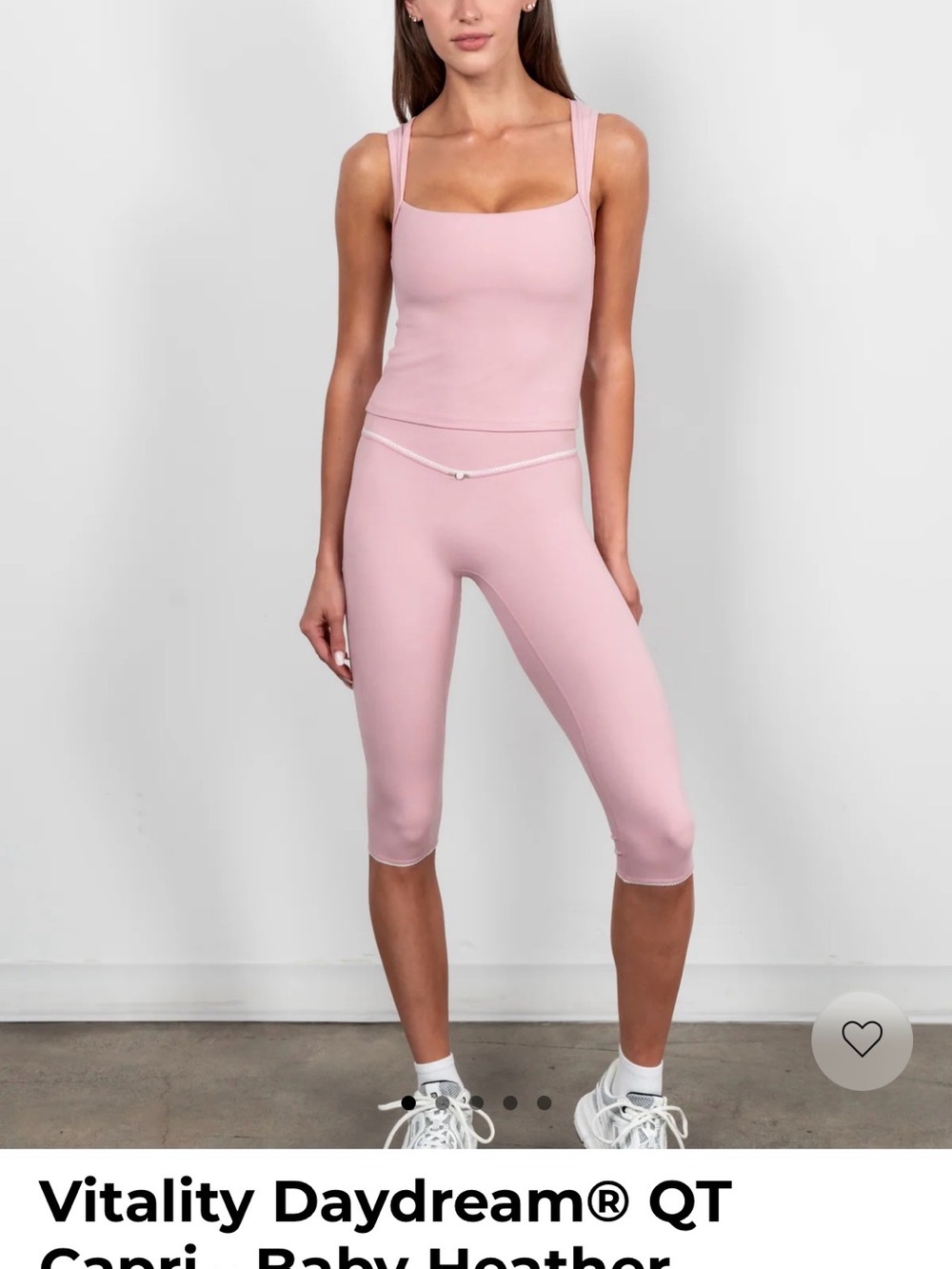 Vitality Daydream together tank. Soft Pink Square Neck Tank Top. Small